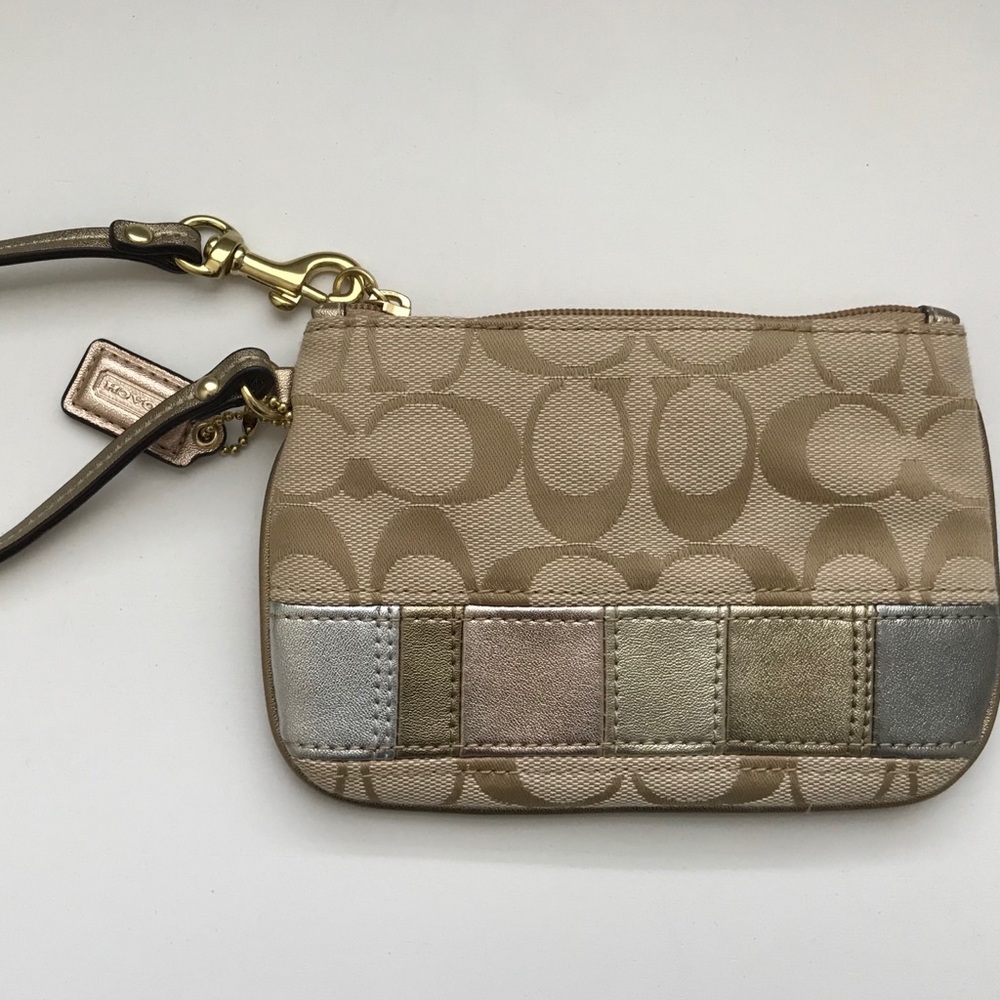 Coach Tan Signature Wristlet